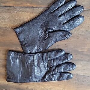 Fownes Brothers Black Leather Cashmere Lined Gloves